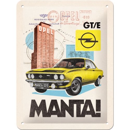 Placă metalică: Opel Manta! GT/E - 15x20 cm