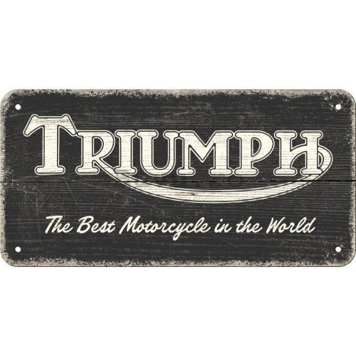 Placa metalica cu snur: Triumph (The Best Motorcycle in the World) - 20x10 cm