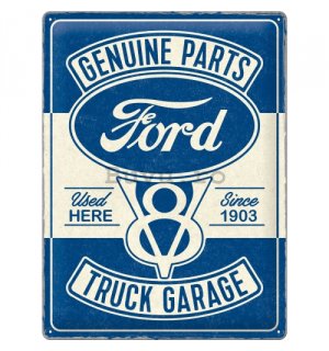 Placă metalică: Ford V8 Truck Garage - 30x40 cm