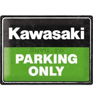 Placă metalică: Kawasaki Parking Only - 40x30 cm