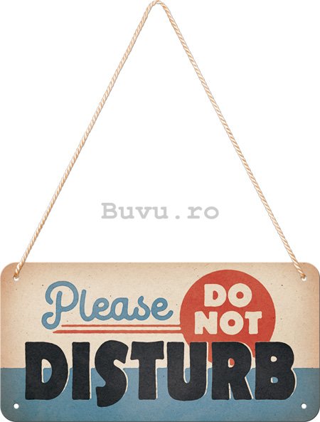 Placa metalica cu snur: Do Not Disturb - 20x10 cm