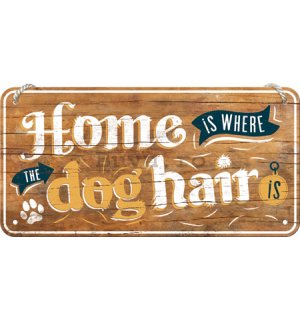 Placa metalica cu snur: Dog Hair - 20x10 cm