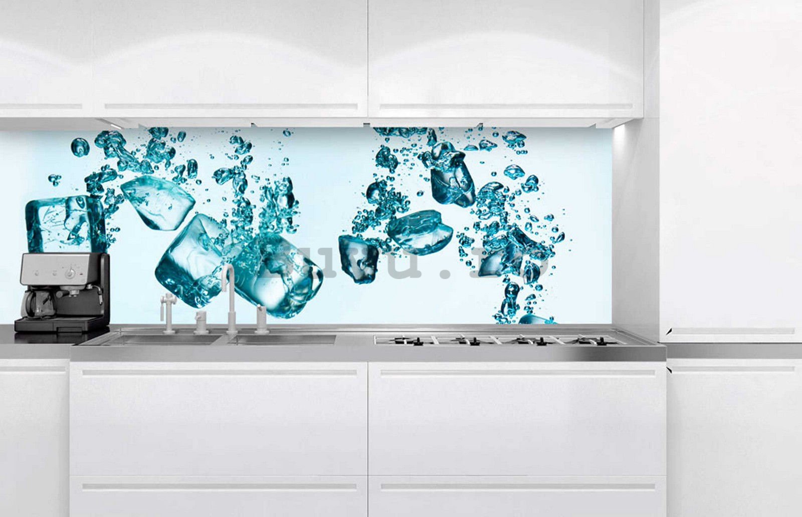 Fototapet autoadeziv lavabil pentru bucătărie - Cuburi de gheata, 180x60 cm