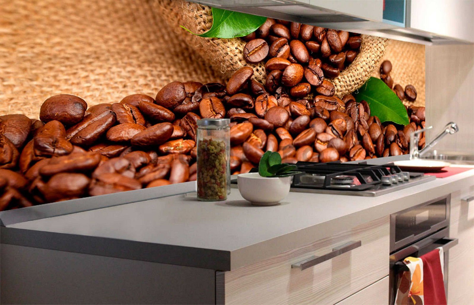 Fototapet autoadeziv lavabil pentru bucătărie - Cafea, 180x60 cm