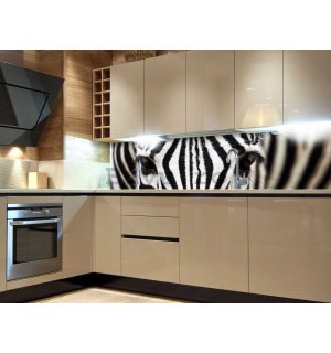 Fototapet autoadeziv lavabil pentru bucătărie - Zebră, 180x60 cm