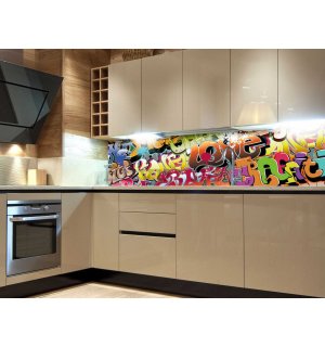 Fototapet autoadeziv lavabil pentru bucătărie - Graffiti, 180x60 cm
