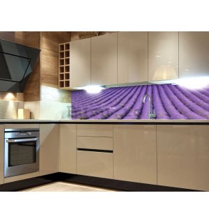 Fototapet autoadeziv lavabil pentru bucătărie - Câmp de lavandă, 180x60 cm