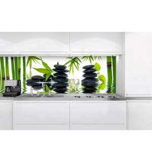 Fototapet autoadeziv lavabil pentru bucătărie - Pietre Zen, 180x60 cm