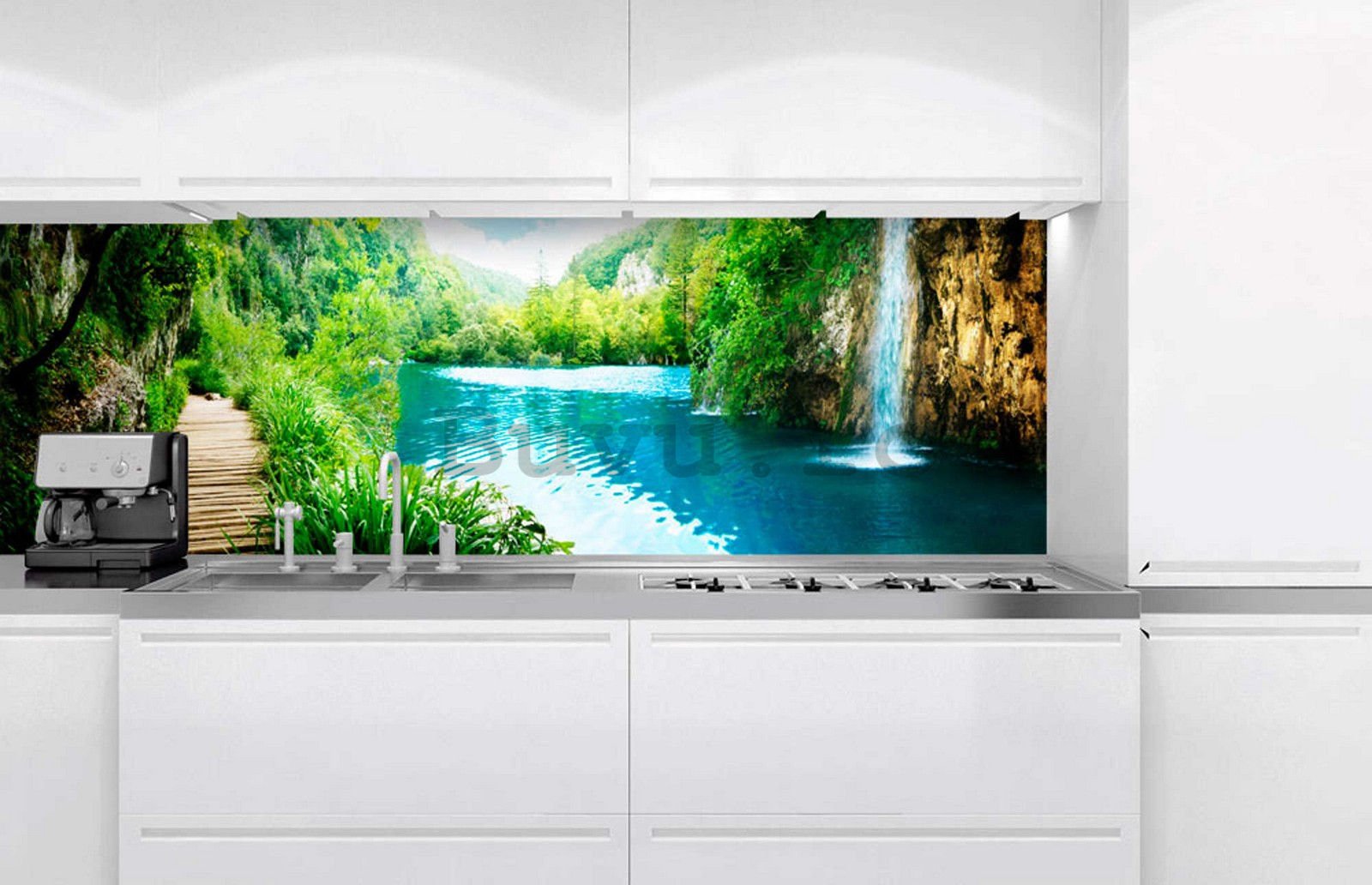 Fototapet autoadeziv lavabil pentru bucătărie - Lacurile Plitvice, 180x60 cm
