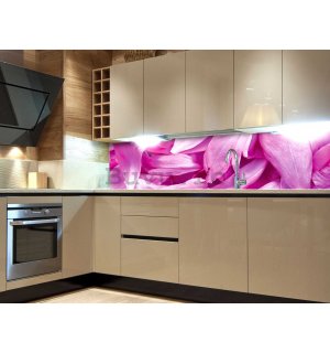 Tapet autoadeziv lavabil pentru bucătărie - Frunze violete, 180x60 cm