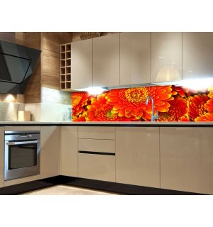 Tapet autoadeziv lavabil pentru bucătărie - Gerbera, 180x60 cm