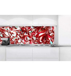 Tapet autoadeziv lavabil pentru bucătărie - Cristale roșii, 180x60 cm