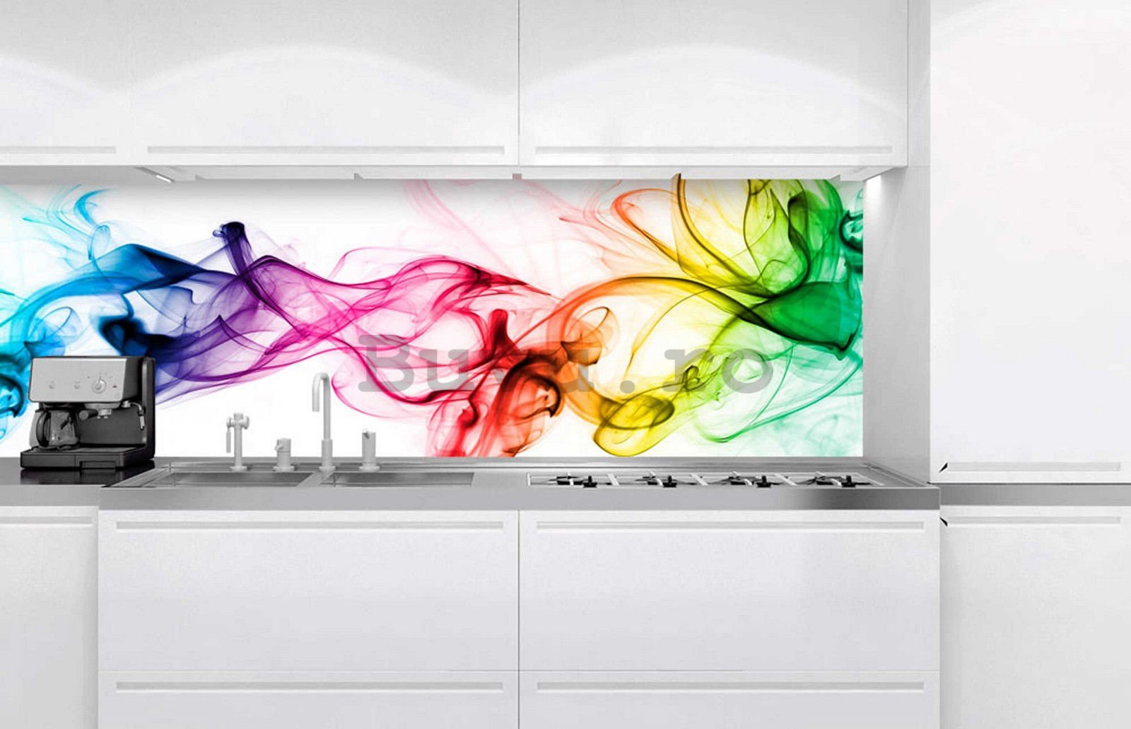 Tapet autoadeziv lavabil pentru bucătărie - Fum colorat (1), 180x60 cm