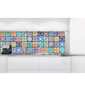 Tapet autoadeziv lavabil pentru bucătărie - Tigla cu modele, 180x60 cm