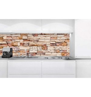 Tapet autoadeziv lavabil pentru bucătărie - Perete de piatra, 180x60 cm