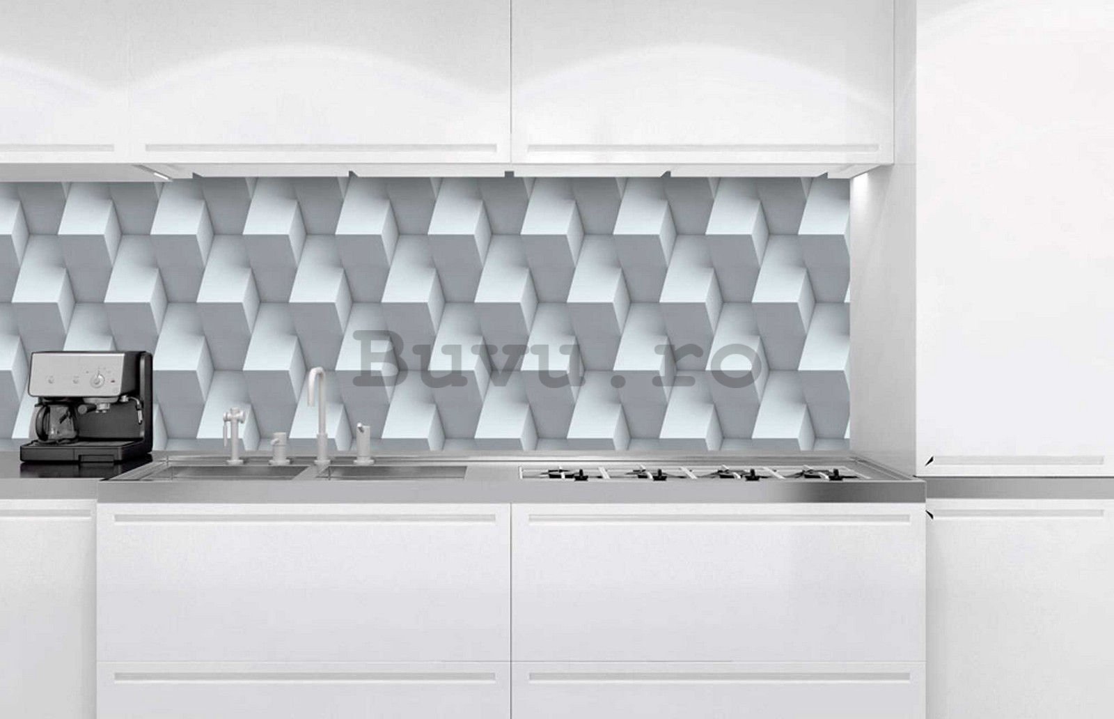 Tapet autoadeziv lavabil pentru bucătărie - Abstracție a faianței 3D (2), 180x60 cm
