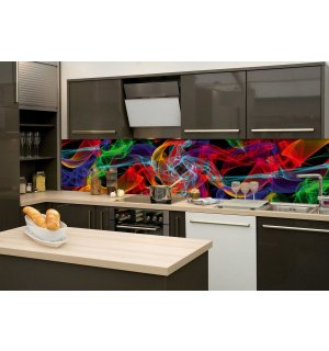 Fototapet autoadeziv lavabil pentru bucătărie - Abstracția culorilor, 260x60 cm