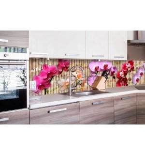 Fototapet autoadeziv lavabil pentru bucătărie - Orhidee, 260x60 cm