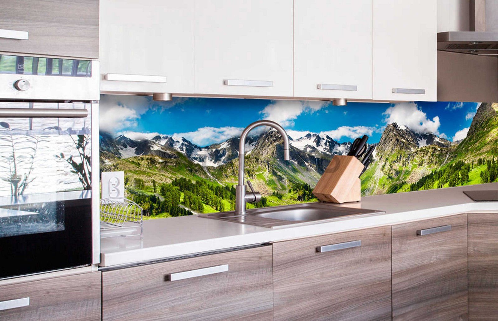 Fototapet autoadeziv lavabil pentru bucătărie - Munții Altai, 260x60 cm