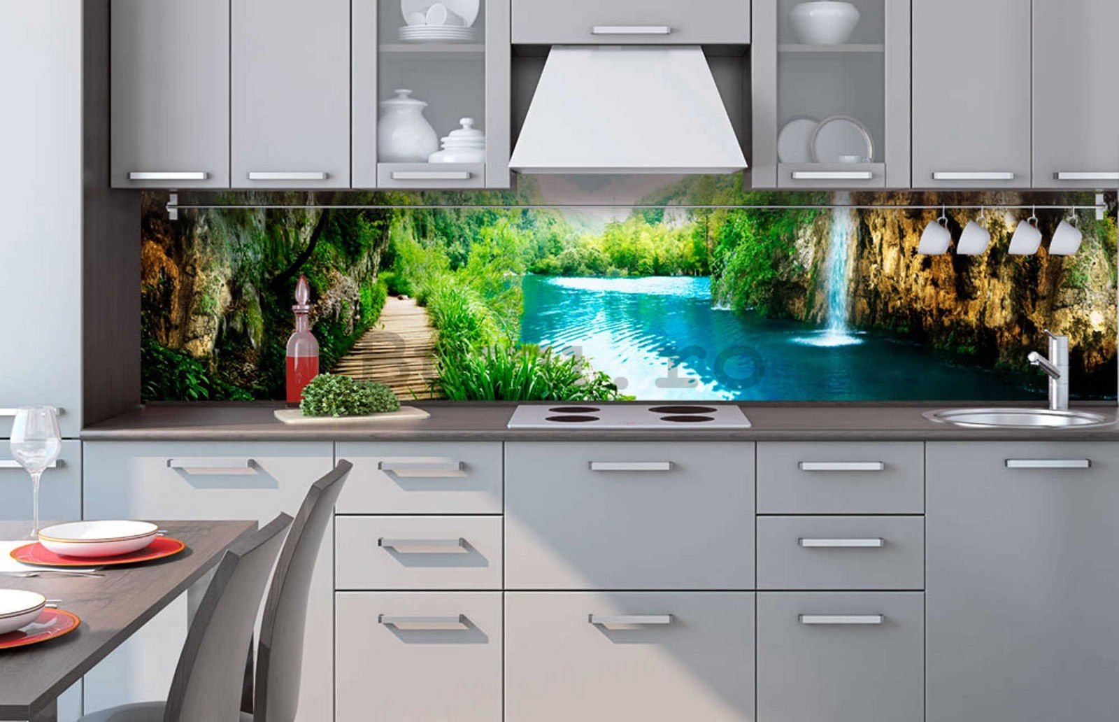 Fototapet autoadeziv lavabil pentru bucătărie - Lacurile Plitvice, 260x60 cm
