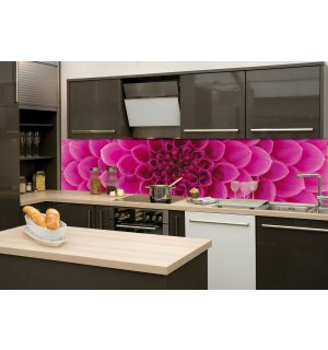 Fototapet autoadeziv lavabil pentru bucătărie - Dalia roz, 260x60 cm