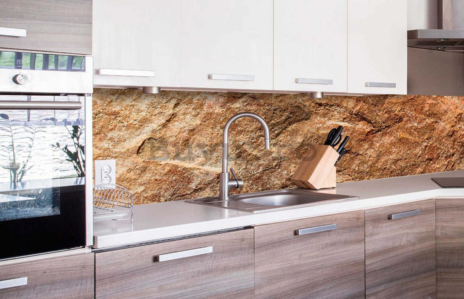 Tapet autoadeziv lavabil pentru bucătărie - Marmură, 260x60 cm
