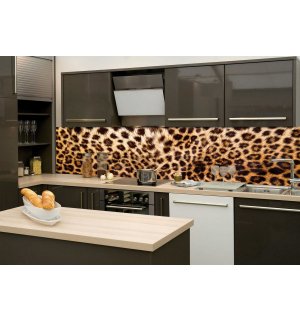 Tapet autoadeziv lavabil pentru bucătărie - Piele de leopard, 260x60 cm
