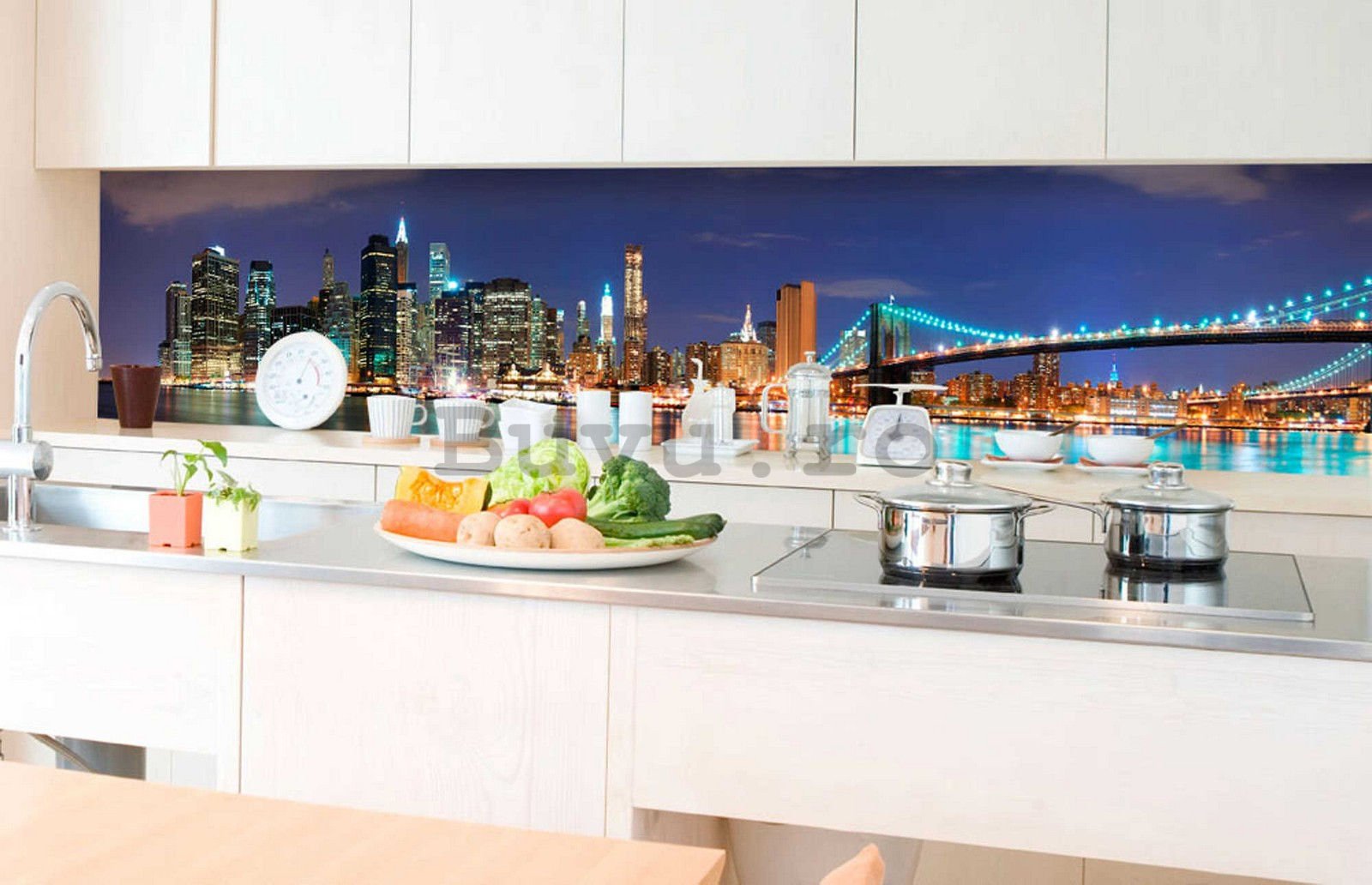 Fototapet autoadeziv lavabil pentru bucătărie - Manhattan, 350x60 cm