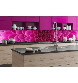 Fototapet autoadeziv lavabil pentru bucătărie - Dalia roz, 350x60 cm