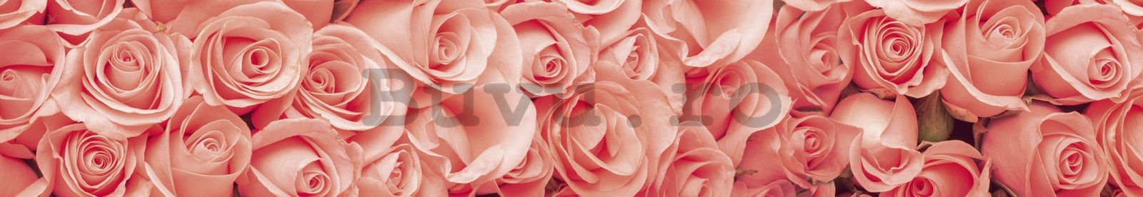 Tapet autoadeziv lavabil pentru bucătărie - Trandafiri roz, 350x60 cm