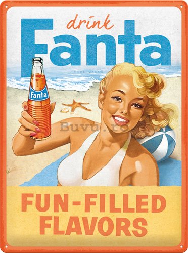 Placă metalică: Fanta (Fun-Filled Flavors) - 30x40 cm