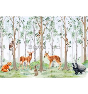 Fototapet vlies: Fauna sălbatică din pădure - 254x184 cm