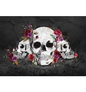 Fototapet vlies: Cranii și flori - 368x254 cm