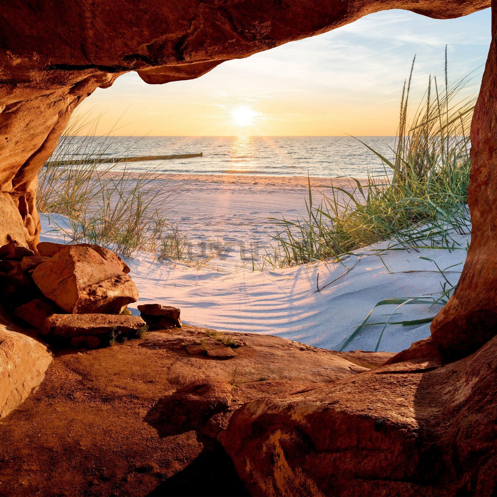 Fototapet vlies: Peștera de pe plajă (1) - 368x254 cm