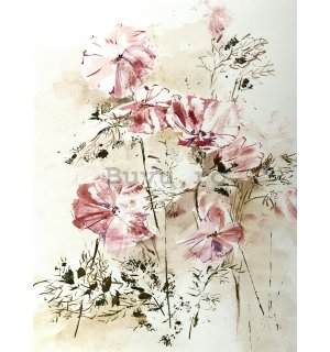 Fototapet vlies: Vopsire cu flori (1) - 184x254 cm