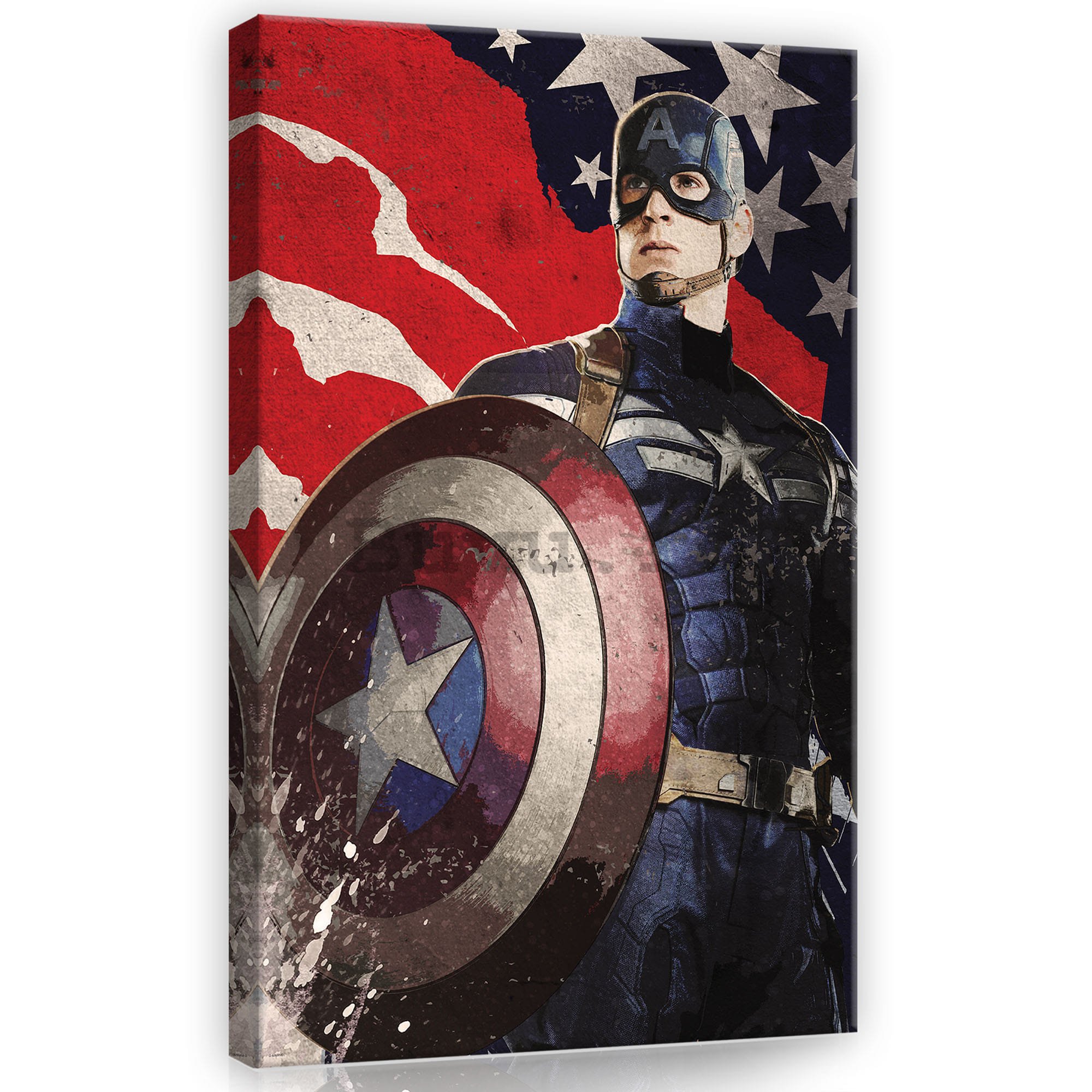 Tablou canvas: Captain America (steagul) - 40x60 cm