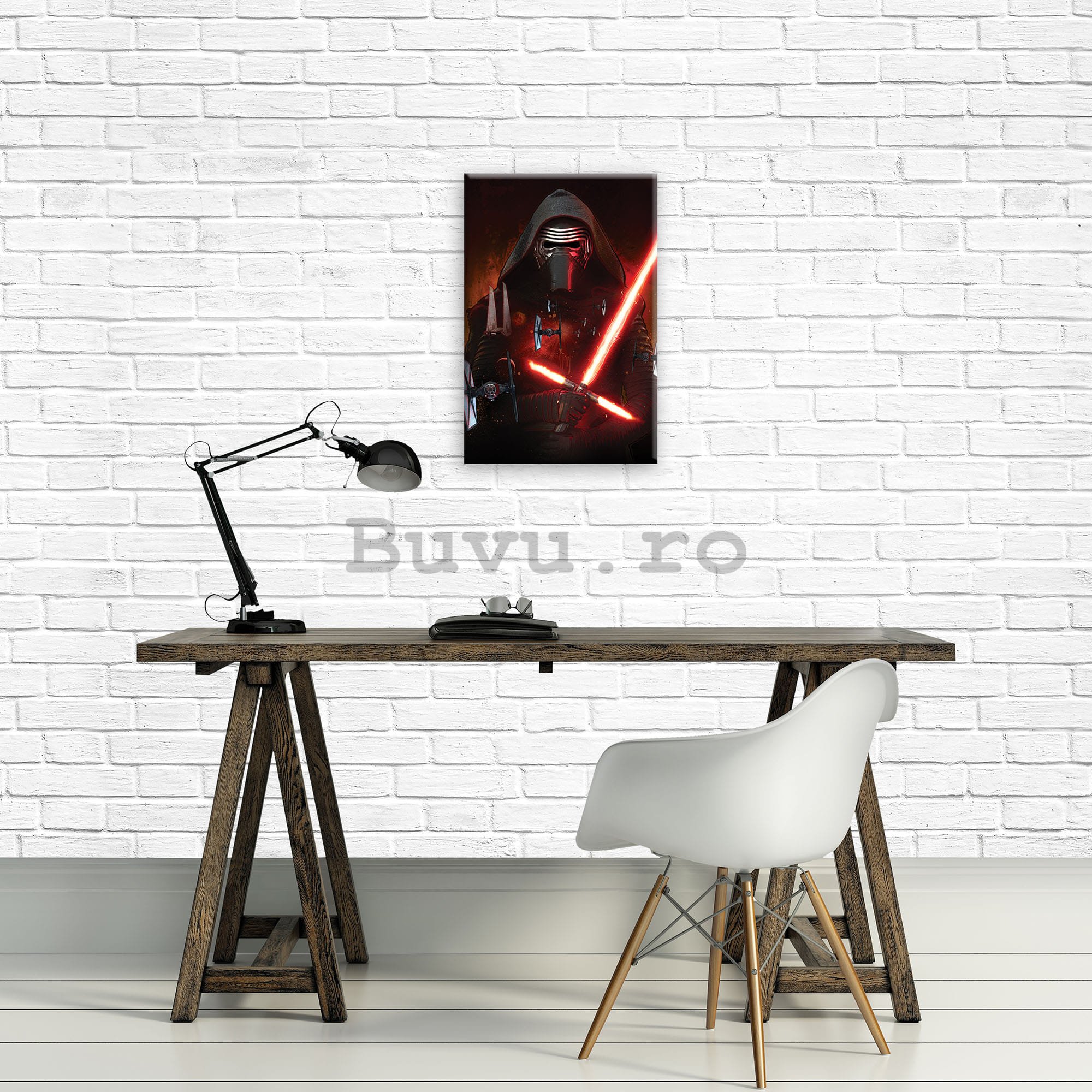 Tablou canvas: Star Wars Kylo Ren & TIE fighters - 40x60 cm