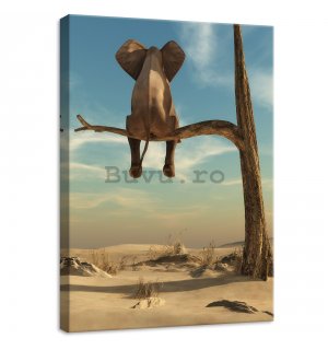 Tablou canvas: Elefant pe copac - 50x70 cm