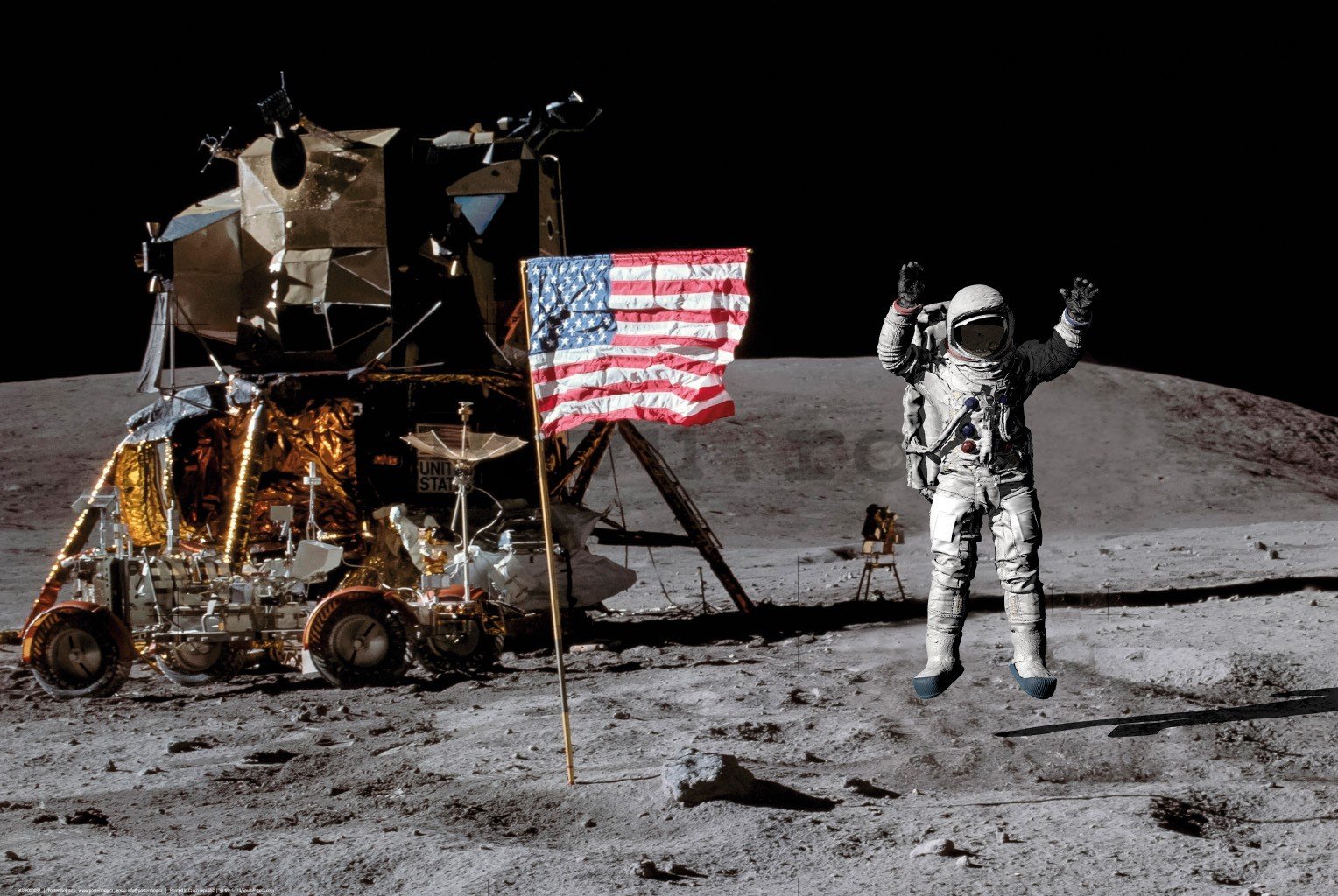 Poster: Aterizare pe Lună (steagul)