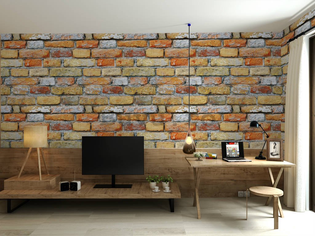 Tapete de vinil zid de cărămidă colorat