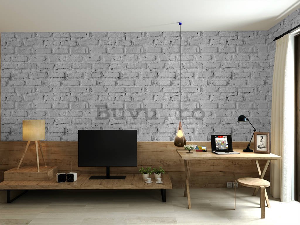 Tapete de vinil zid de cărămidă albă (2)
