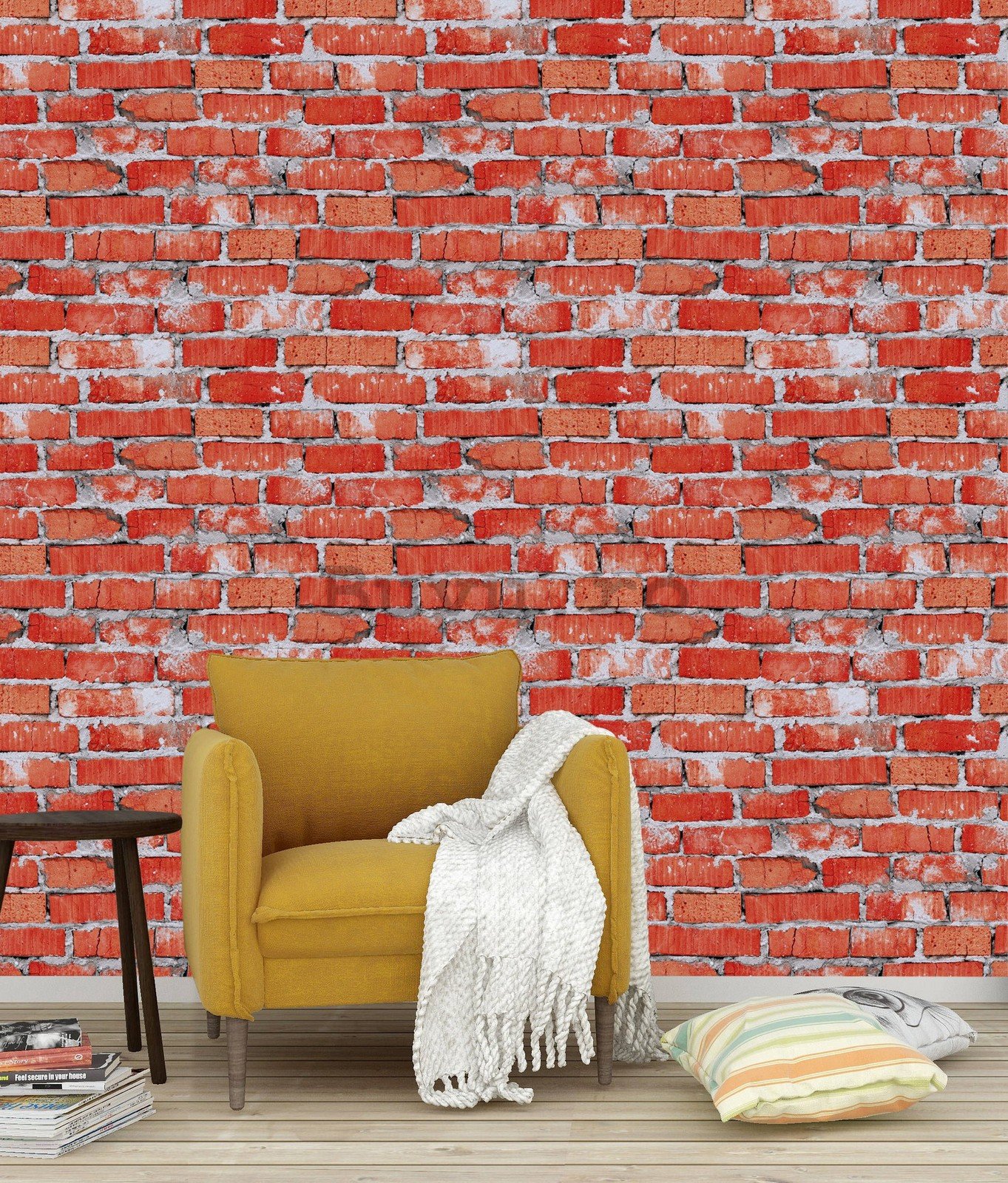 Tapete de vinil zid de cărămidă roșie