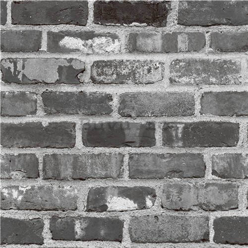 Tapete de vinil zid de cărămidă cenușie (2)