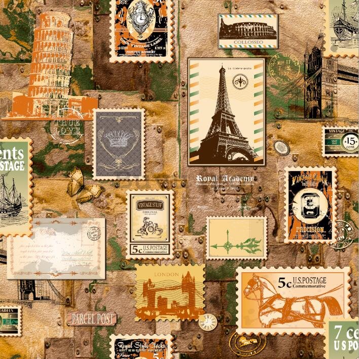 Tapete de vinil timbre poștale