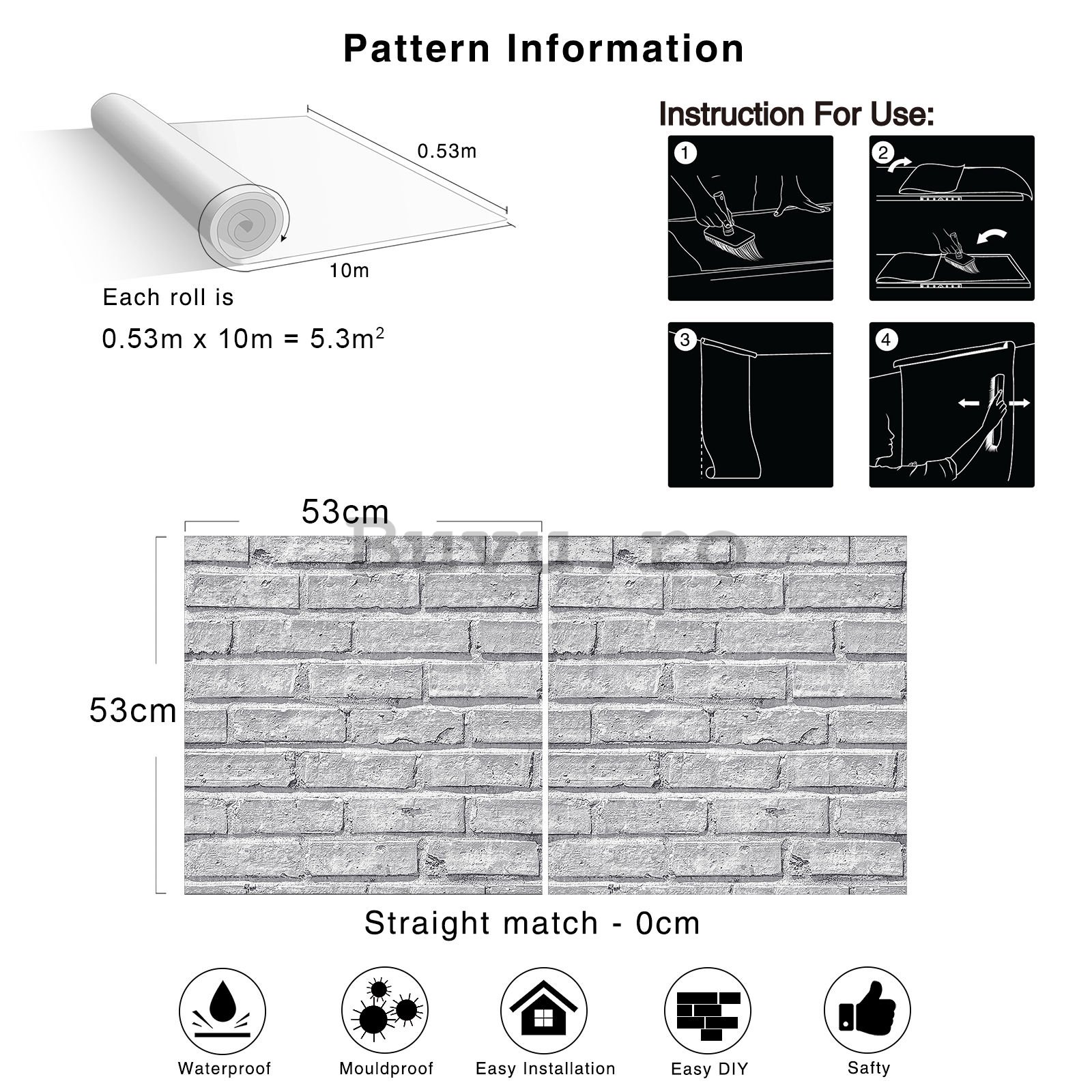 Tapete de vinil zid de cărămidă gri (3)