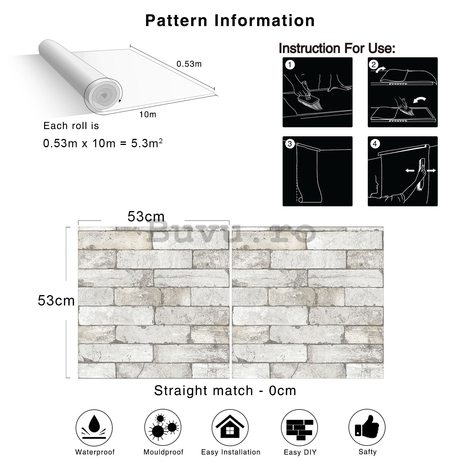Tapete de vinil zid de cărămidă gri (7)