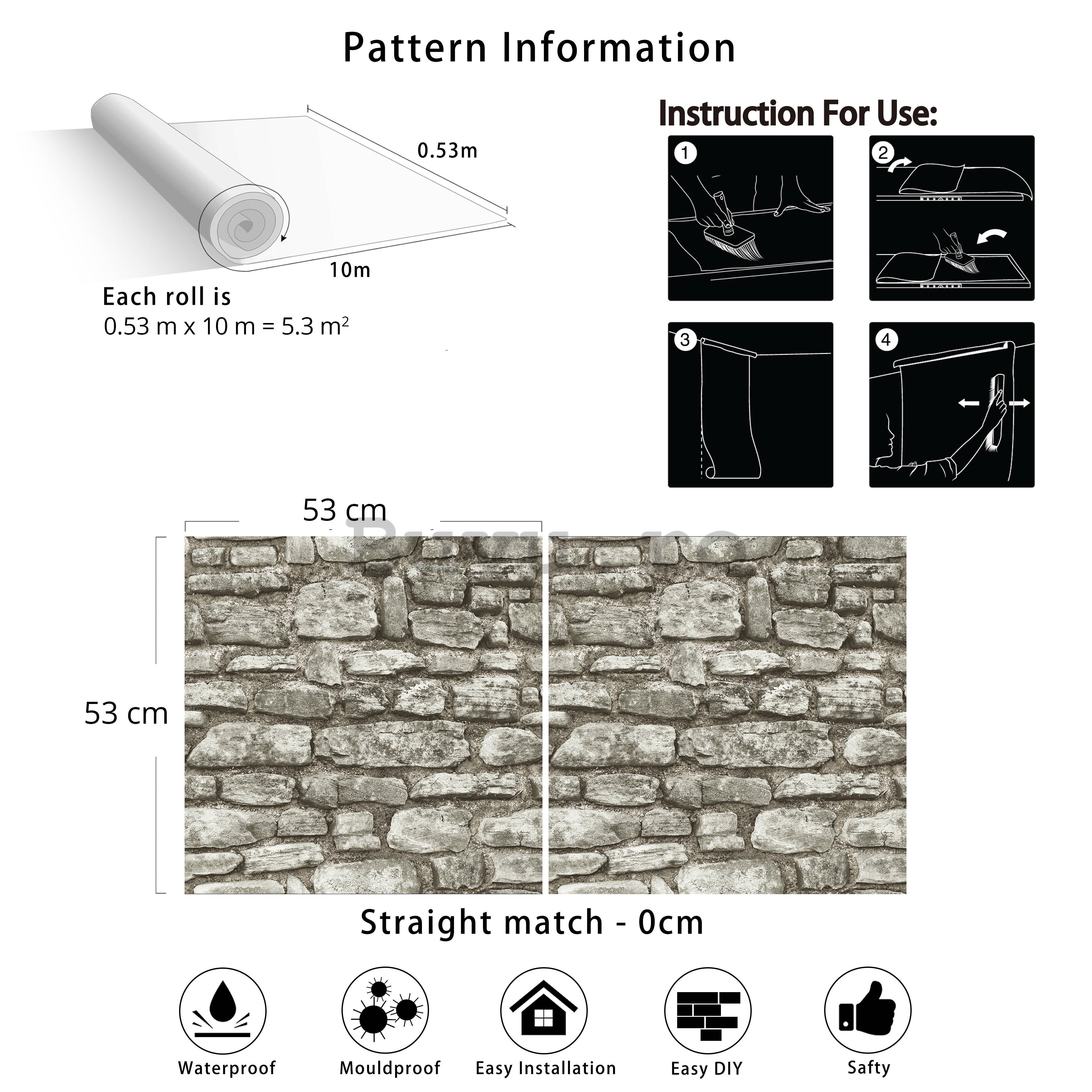 Tapete de vinil zid de cărămidă gri (5)