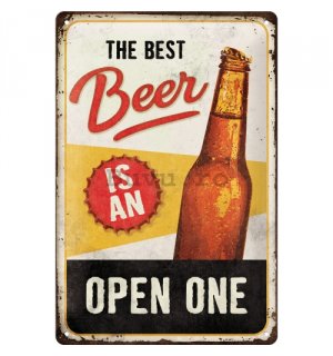 Placă metalică: The Best Beer is an Open One - 20x30 cm