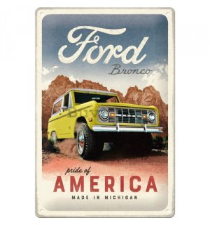 Placă metalică: Ford Bronco (Pride of America) - 20x30 cm