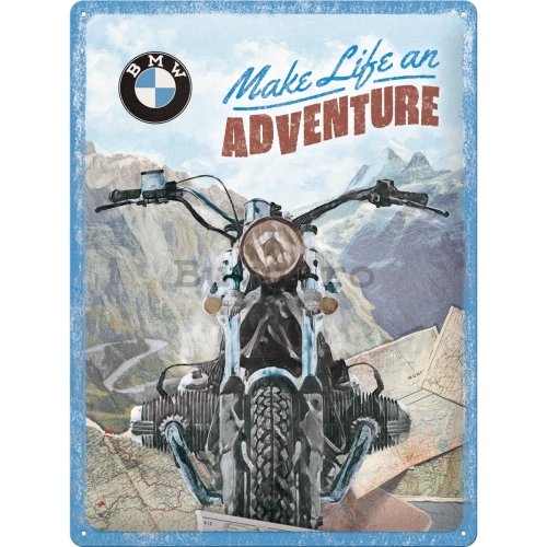 Placă metalică: BMW Make Life an Adventure - 30x40 cm